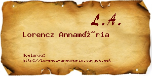 Lorencz Annamária névjegykártya